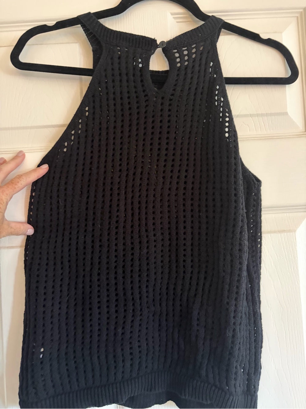 Halogen Black Open-Knit Racerback Tank - Picture 3 of 5